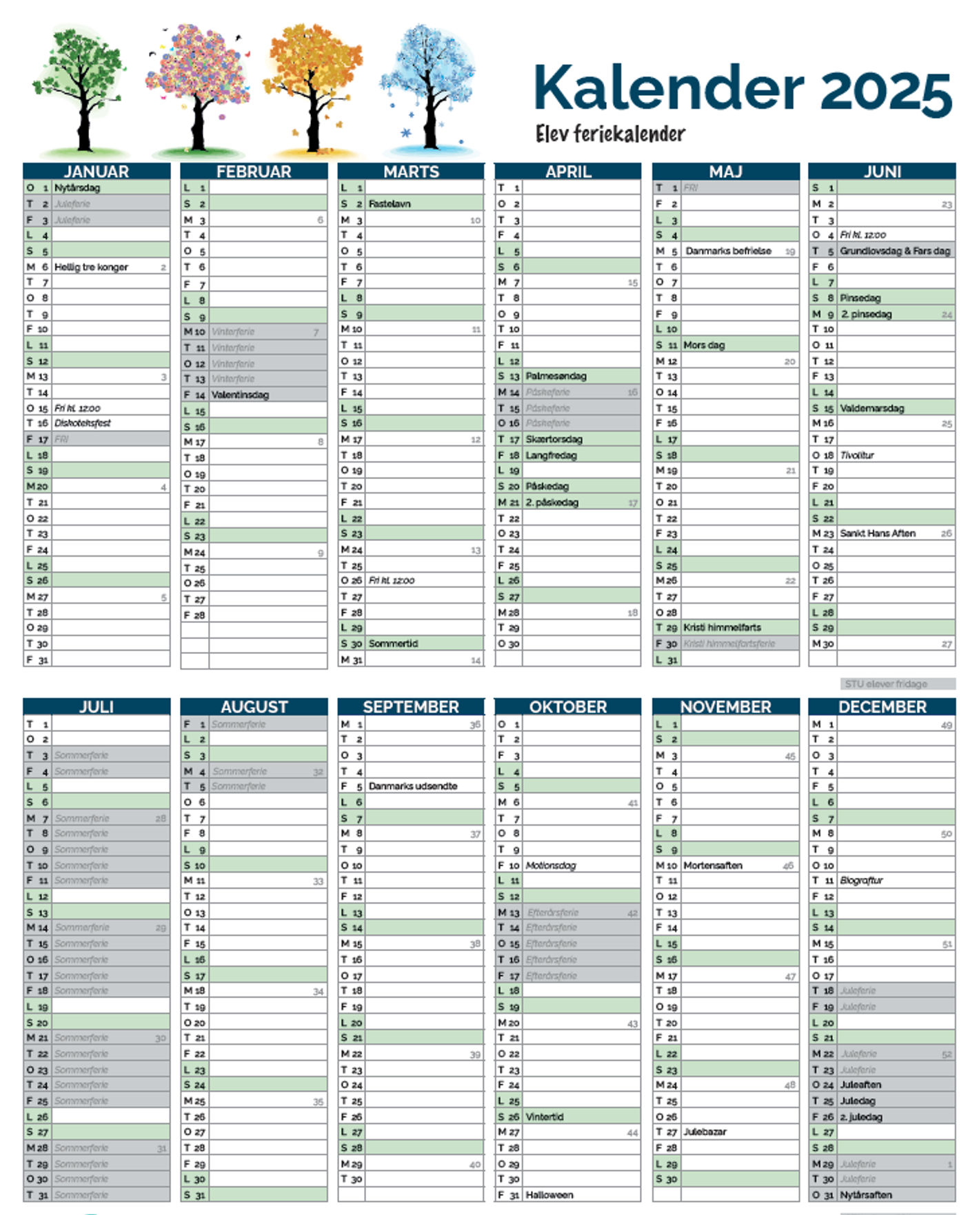 Billede af kalender, der kan downloades